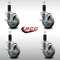 Service Caster 4'' SS Gray Poly Swivel 1-1/4'' Expanding Stem Caster Set with Brake, 4PK SCC-SSEX20S414-PPUB-TLB-114-4 - alternate 2